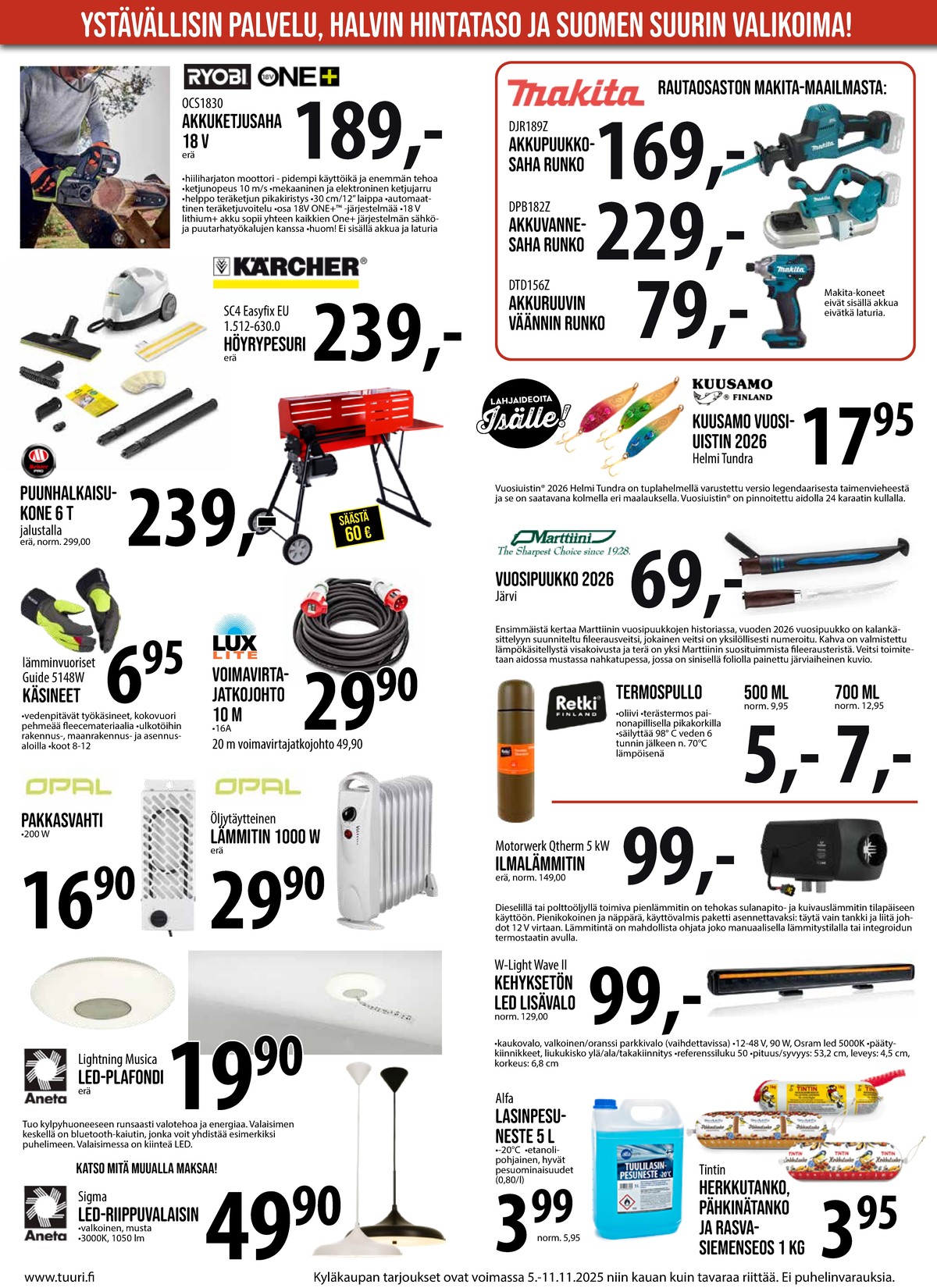 Katso ketjun Keskinen tarjouslehti viikolta 45 sivustolla Viikkotarjoukset.fi. Löydät monia hyviä tarjouksia erilaisista tuotteista. Lue tarjouslehti täältä! Sivu 7