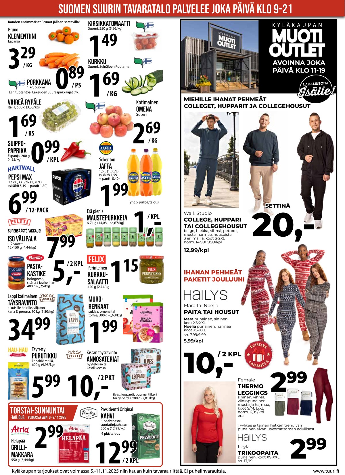 Katso ketjun Keskinen tarjouslehti viikolta 45 sivustolla Viikkotarjoukset.fi. Löydät monia hyviä tarjouksia erilaisista tuotteista. Lue tarjouslehti täältä! Sivu 10