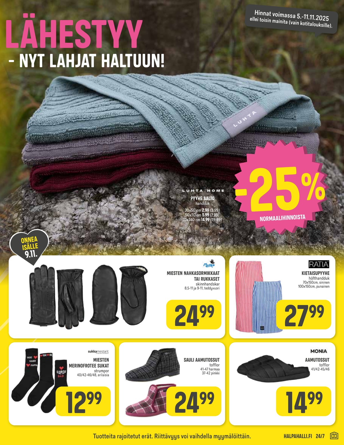 Katso ketjun Halpa Halli tarjouslehti viikolta 45 sivustolla Viikkotarjoukset.fi. Löydät monia hyviä tarjouksia erilaisista tuotteista. Lue tarjouslehti täältä! Sivu 15