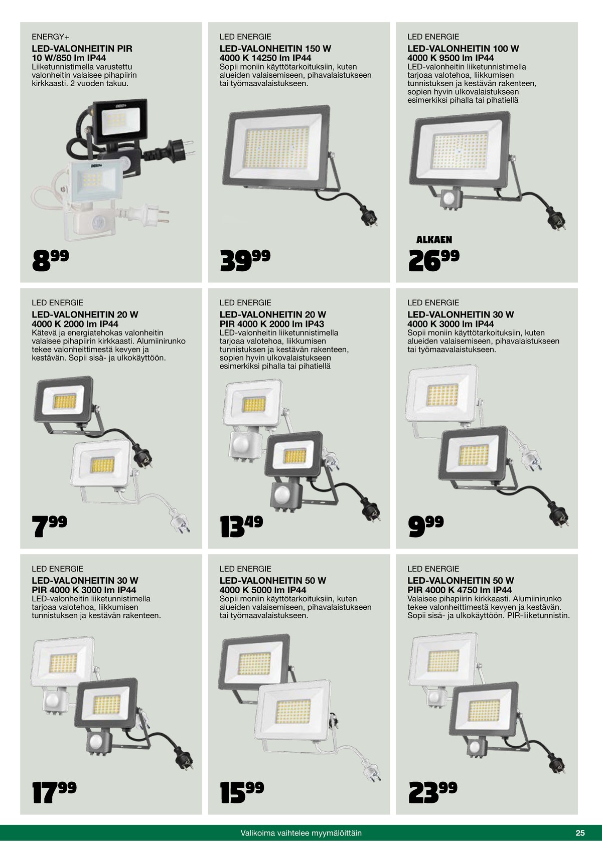 Katso ketjun Tokmanni tarjouslehti viikolta 46 sivustolla Viikkotarjoukset.fi. Löydät monia hyviä tarjouksia erilaisista tuotteista, esimerkiksi ledheittimet led energie tai ledheittimet led energie. Lue tarjouslehti täältä! Sivu 25