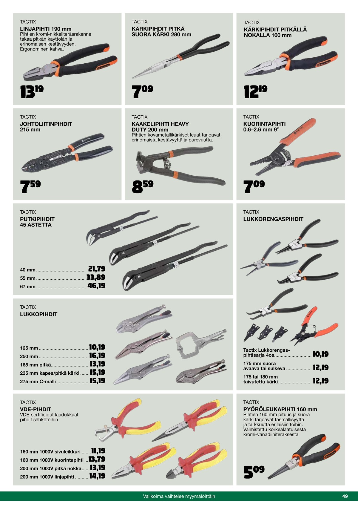 Katso ketjun Tokmanni tarjouslehti viikolta 46 sivustolla Viikkotarjoukset.fi. Löydät monia hyviä tarjouksia erilaisista tuotteista. Lue tarjouslehti täältä! Sivu 49