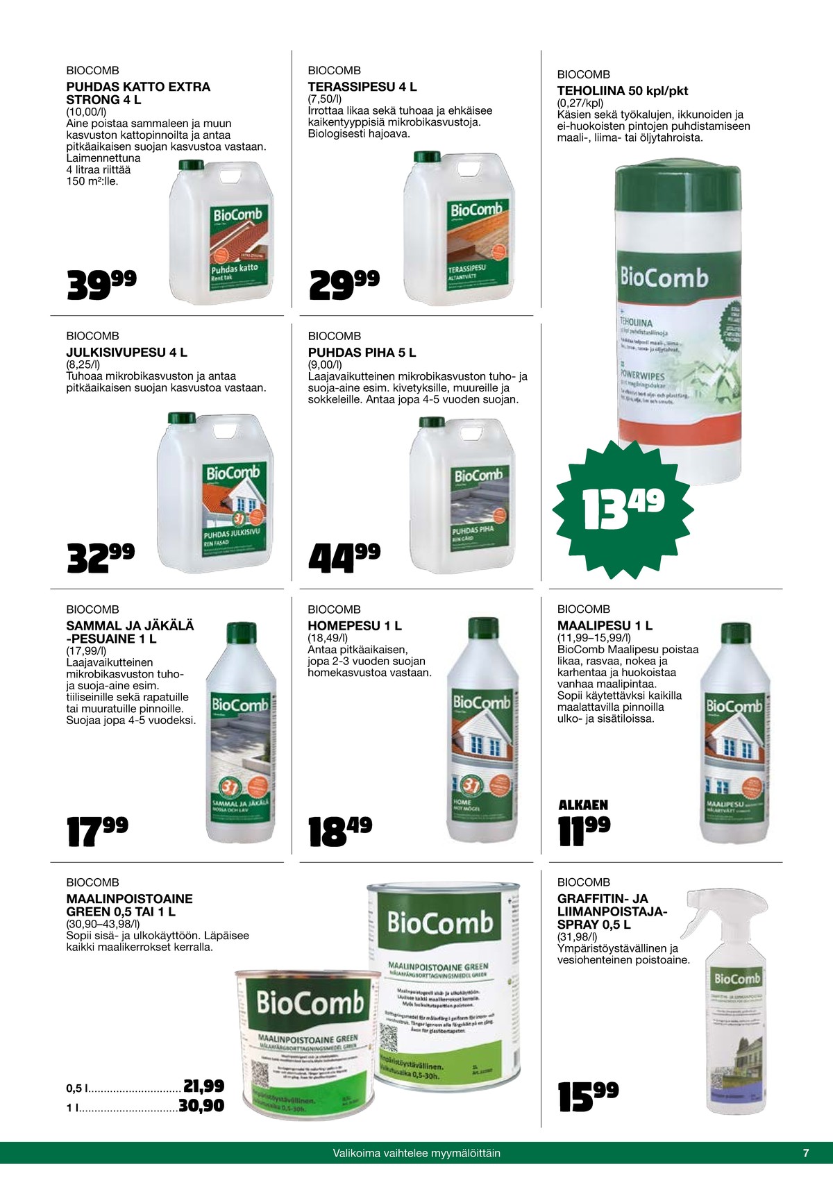 Katso ketjun Tokmanni tarjouslehti viikolta 46 sivustolla Viikkotarjoukset.fi. Löydät monia hyviä tarjouksia erilaisista tuotteista, esimerkiksi tehopesuaineet biocomb tai tehopesuaineet biocomb. Lue tarjouslehti täältä! Sivu 7