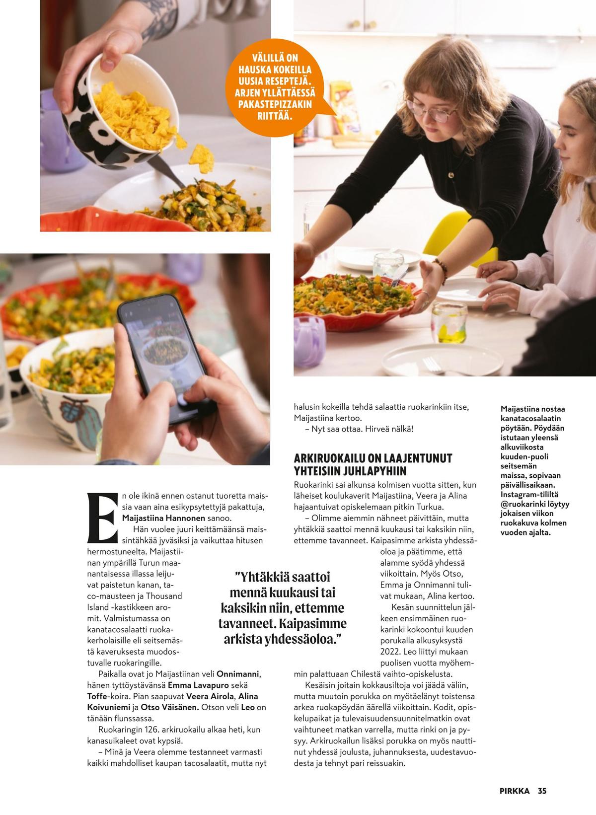 Katso ketjun Pirkka tarjouslehti viikolta 46 sivustolla Viikkotarjoukset.fi. Löydät monia hyviä tarjouksia erilaisista tuotteista. Lue tarjouslehti täältä! Sivu 35