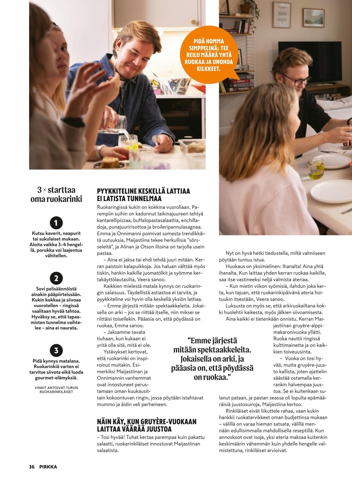 Katso ketjun Pirkka tarjouslehti viikolta 46 sivustolla Viikkotarjoukset.fi. Löydät monia hyviä tarjouksia erilaisista tuotteista. Lue tarjouslehti täältä! Sivu 36