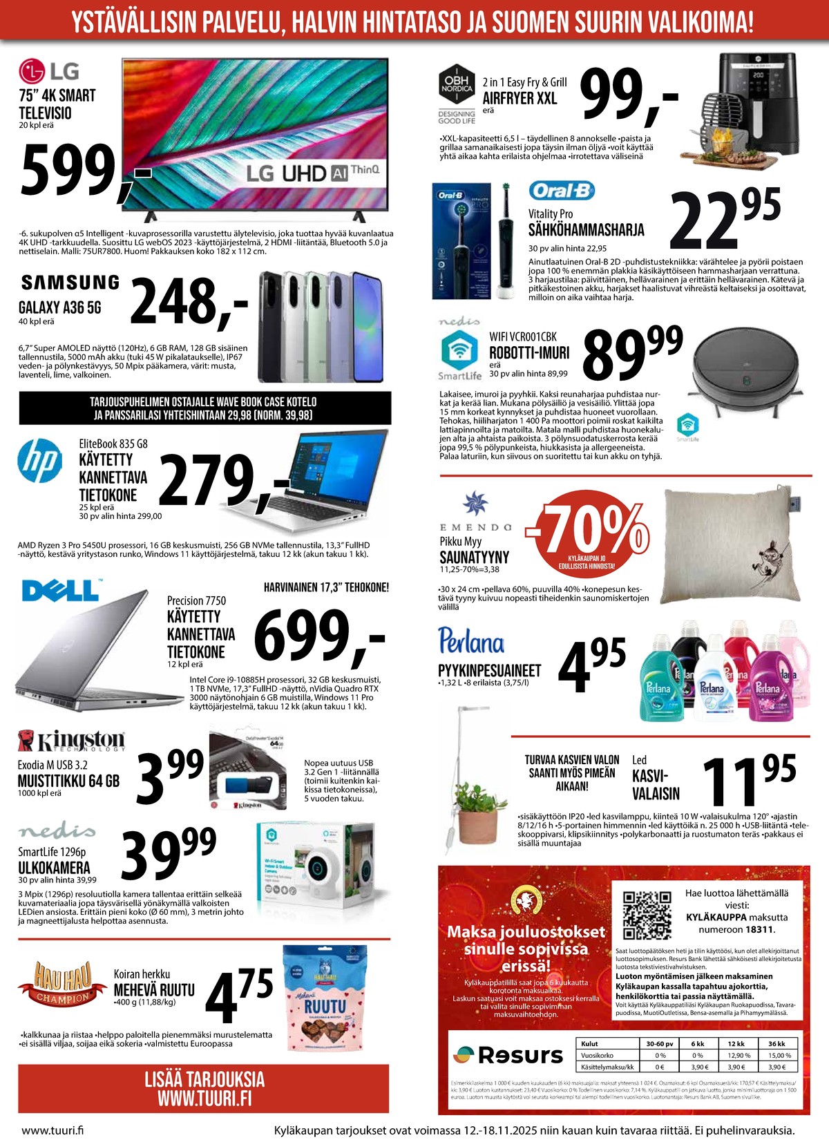 Katso ketjun Keskinen tarjouslehti viikolta 46 sivustolla Viikkotarjoukset.fi. Löydät monia hyviä tarjouksia erilaisista tuotteista, esimerkiksi tv lg tai smartphone samsung galaxy a36. Lue tarjouslehti täältä! Sivu 2