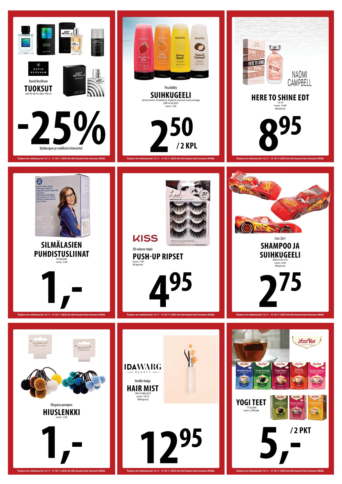 Katso ketjun Keskinen tarjouslehti viikolta 46 sivustolla Viikkotarjoukset.fi. Löydät monia hyviä tarjouksia erilaisista tuotteista. Lue tarjouslehti täältä! Sivu 13