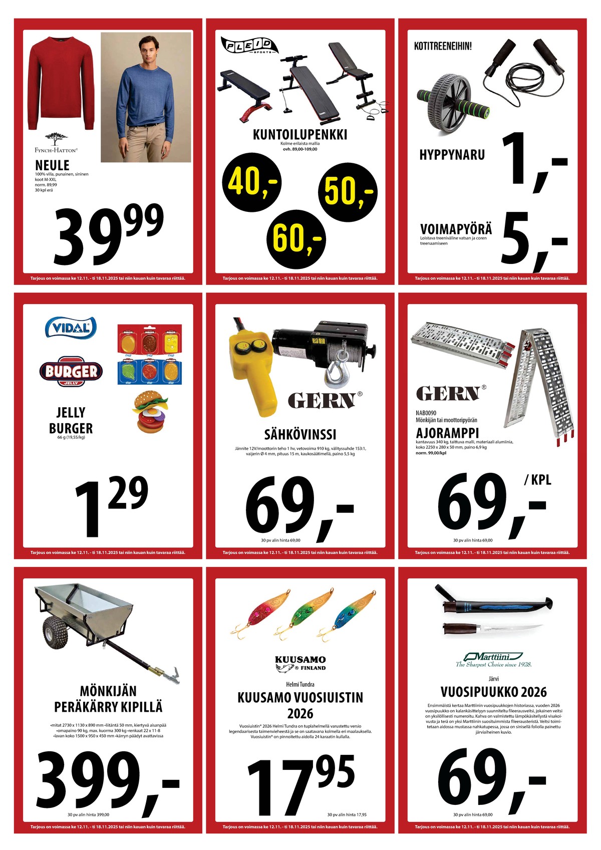 Katso ketjun Keskinen tarjouslehti viikolta 46 sivustolla Viikkotarjoukset.fi. Löydät monia hyviä tarjouksia erilaisista tuotteista. Lue tarjouslehti täältä! Sivu 22