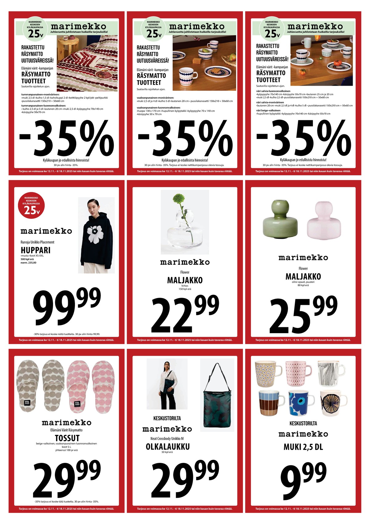 Katso ketjun Keskinen tarjouslehti viikolta 46 sivustolla Viikkotarjoukset.fi. Löydät monia hyviä tarjouksia erilaisista tuotteista. Lue tarjouslehti täältä! Sivu 10