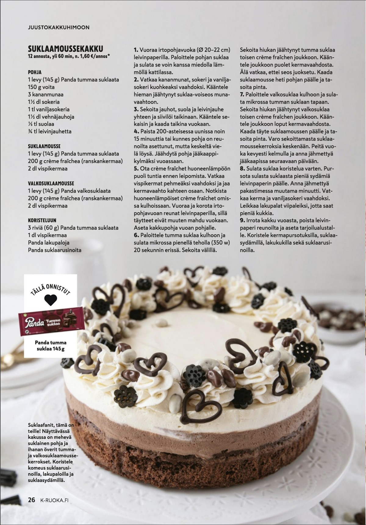 Katso ketjun K-Ruoka tarjouslehti viikolta 47 sivustolla Viikkotarjoukset.fi. Löydät monia hyviä tarjouksia erilaisista tuotteista. Lue tarjouslehti täältä! Sivu 26