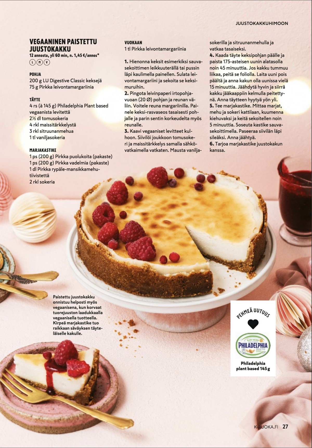 Katso ketjun K-Ruoka tarjouslehti viikolta 47 sivustolla Viikkotarjoukset.fi. Löydät monia hyviä tarjouksia erilaisista tuotteista. Lue tarjouslehti täältä! Sivu 27