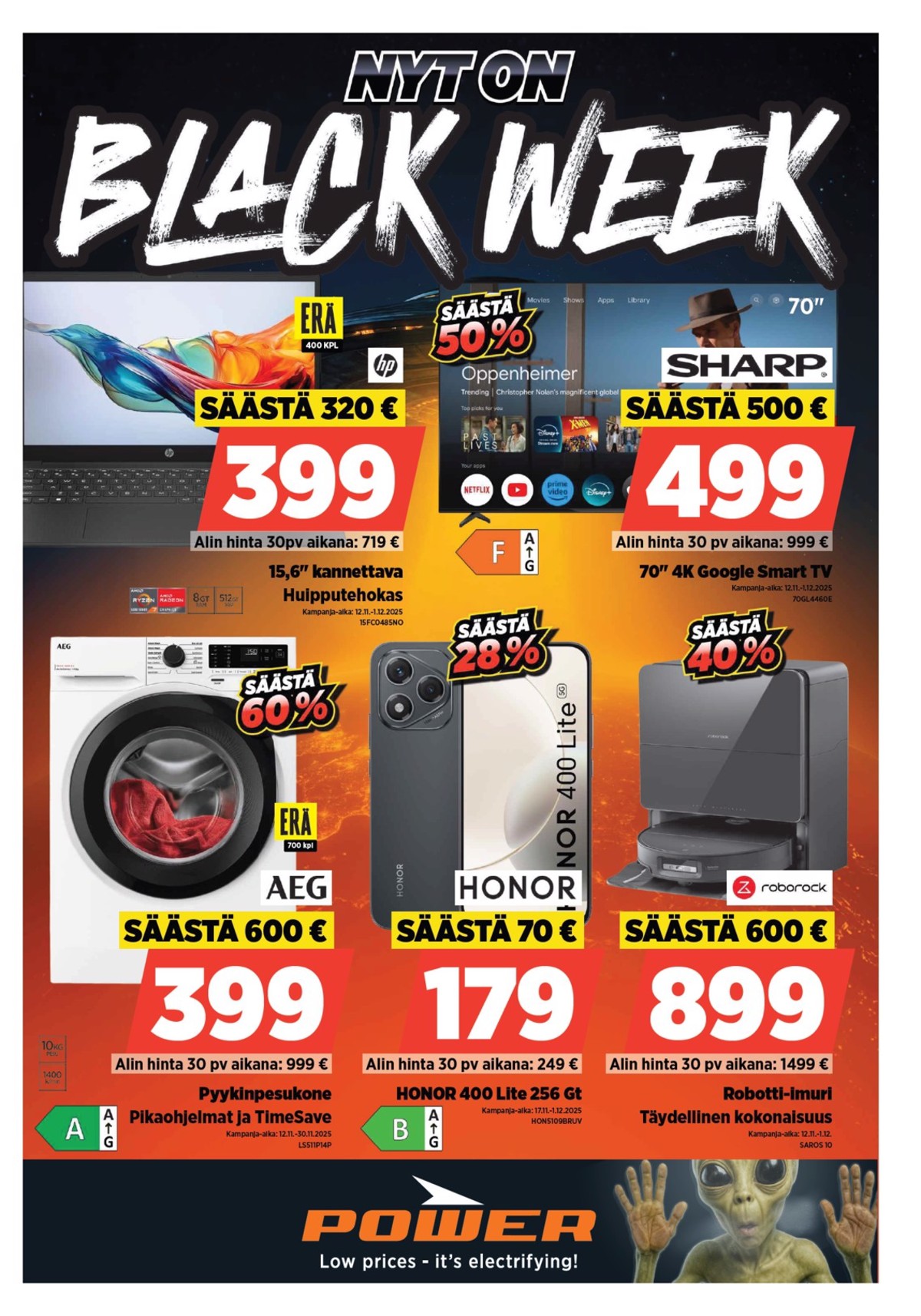 Katso ketjun Power tarjouslehti viikolta 47 sivustolla Viikkotarjoukset.fi. Löydät monia hyviä tarjouksia erilaisista tuotteista. Lue tarjouslehti täältä! Sivu 1