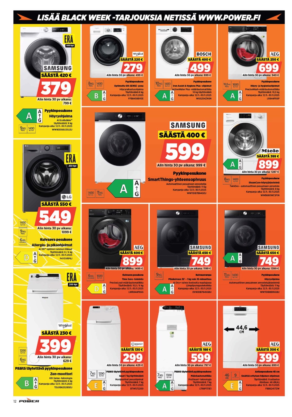 Katso ketjun Power tarjouslehti viikolta 47 sivustolla Viikkotarjoukset.fi. Löydät monia hyviä tarjouksia erilaisista tuotteista. Lue tarjouslehti täältä! Sivu 13