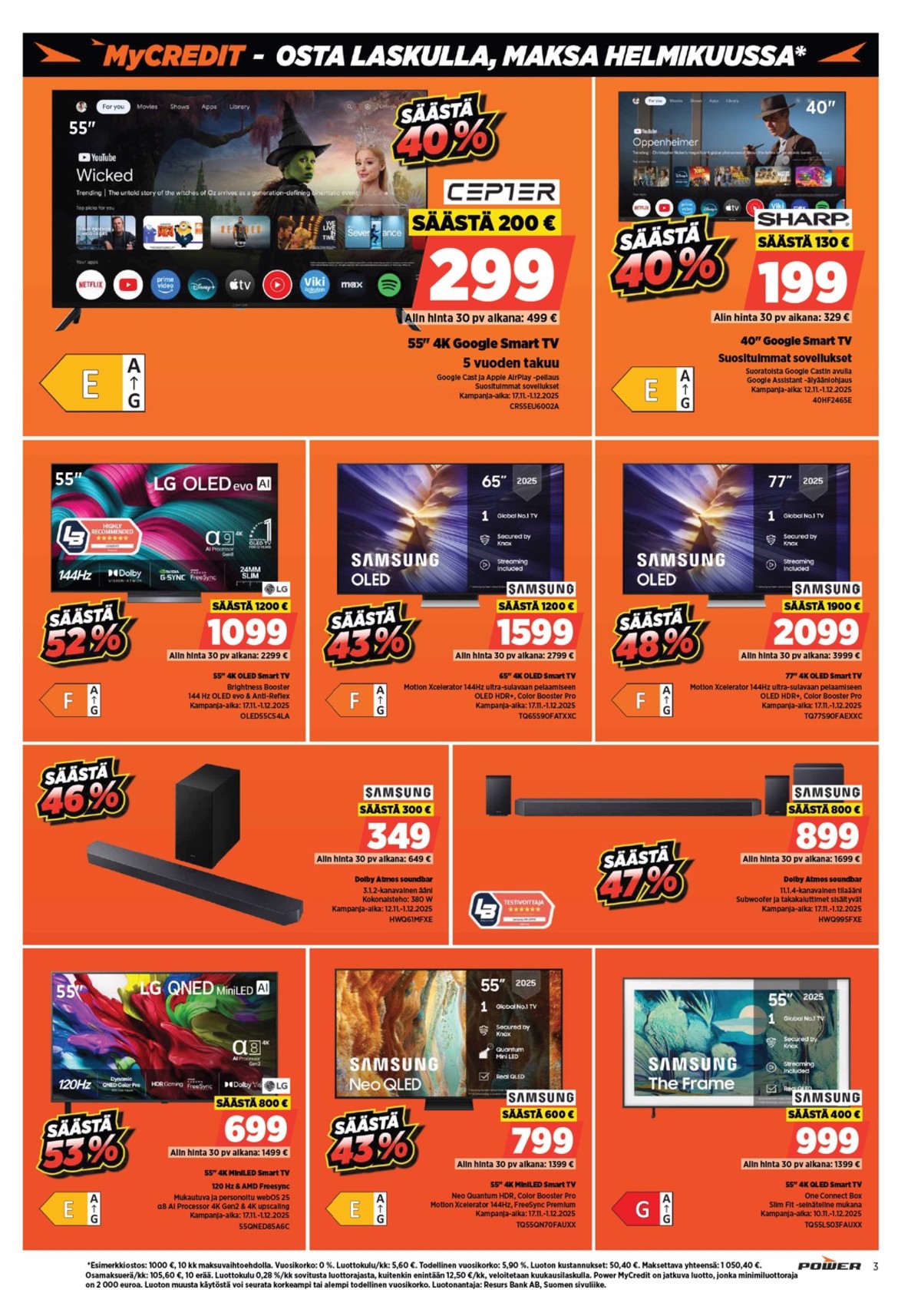 Katso ketjun Power tarjouslehti viikolta 47 sivustolla Viikkotarjoukset.fi. Löydät monia hyviä tarjouksia erilaisista tuotteista. Lue tarjouslehti täältä! Sivu 3