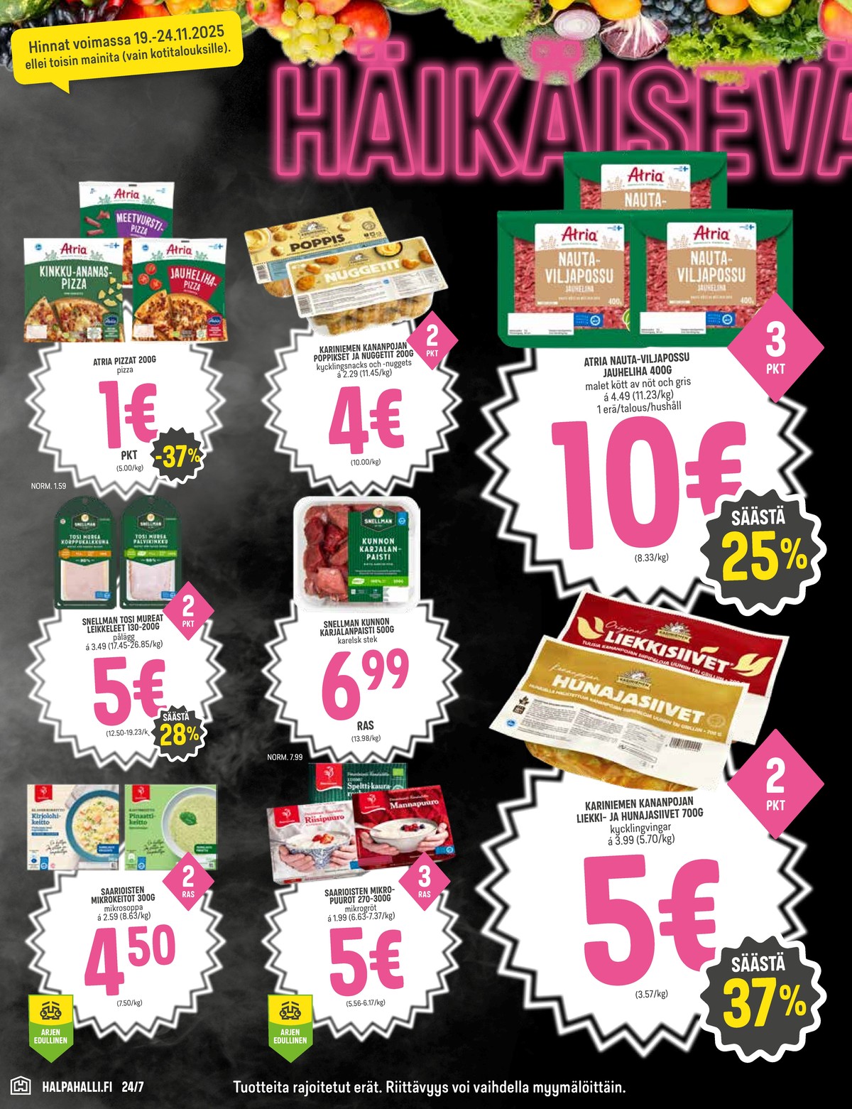 Katso ketjun Halpa Halli tarjouslehti viikolta 47 sivustolla Viikkotarjoukset.fi. Löydät monia hyviä tarjouksia erilaisista tuotteista. Lue tarjouslehti täältä! Sivu 2