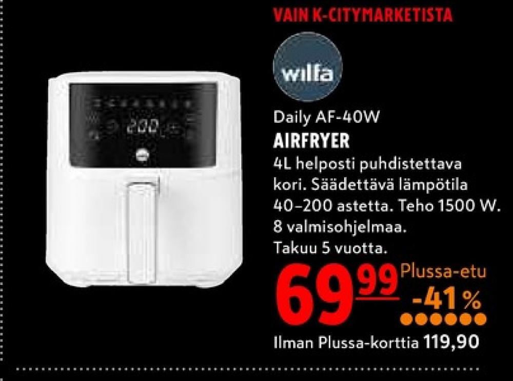 Tarjoukset ja hintavertailu haulla Wilfa, , Airfryer 0.000 kpl 1 kappale €69.99