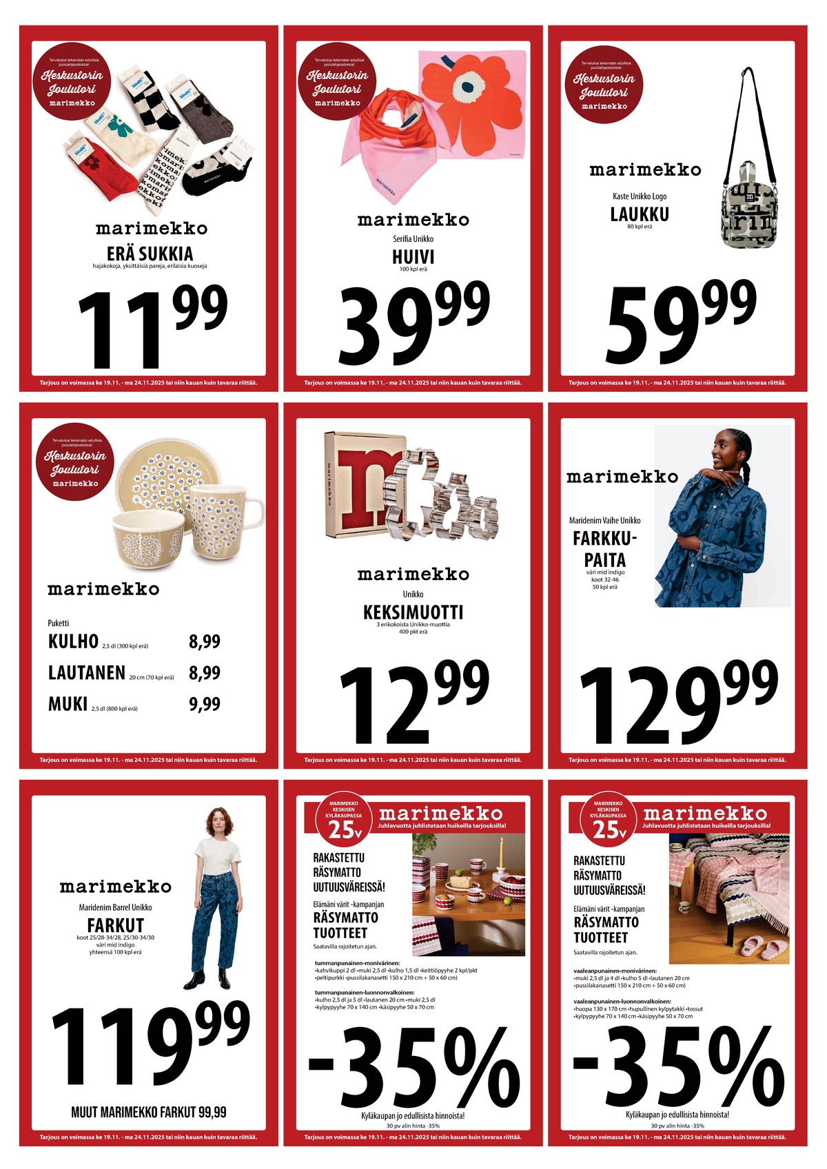 Katso ketjun Keskinen tarjouslehti viikolta 47 sivustolla Viikkotarjoukset.fi. Löydät monia hyviä tarjouksia erilaisista tuotteista. Lue tarjouslehti täältä! Sivu 14