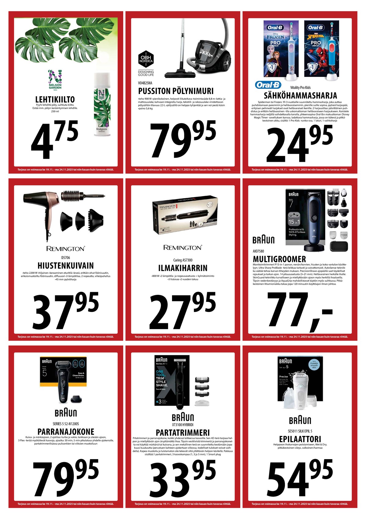 Katso ketjun Keskinen tarjouslehti viikolta 47 sivustolla Viikkotarjoukset.fi. Löydät monia hyviä tarjouksia erilaisista tuotteista. Lue tarjouslehti täältä! Sivu 17