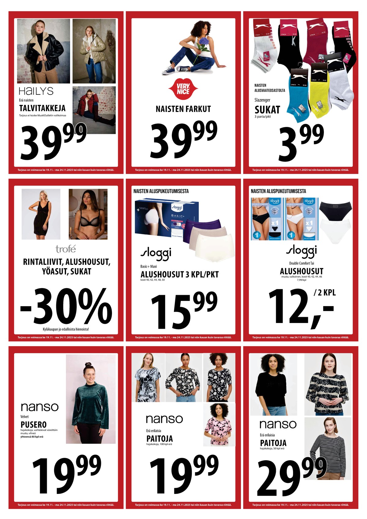 Katso ketjun Keskinen tarjouslehti viikolta 47 sivustolla Viikkotarjoukset.fi. Löydät monia hyviä tarjouksia erilaisista tuotteista. Lue tarjouslehti täältä! Sivu 24