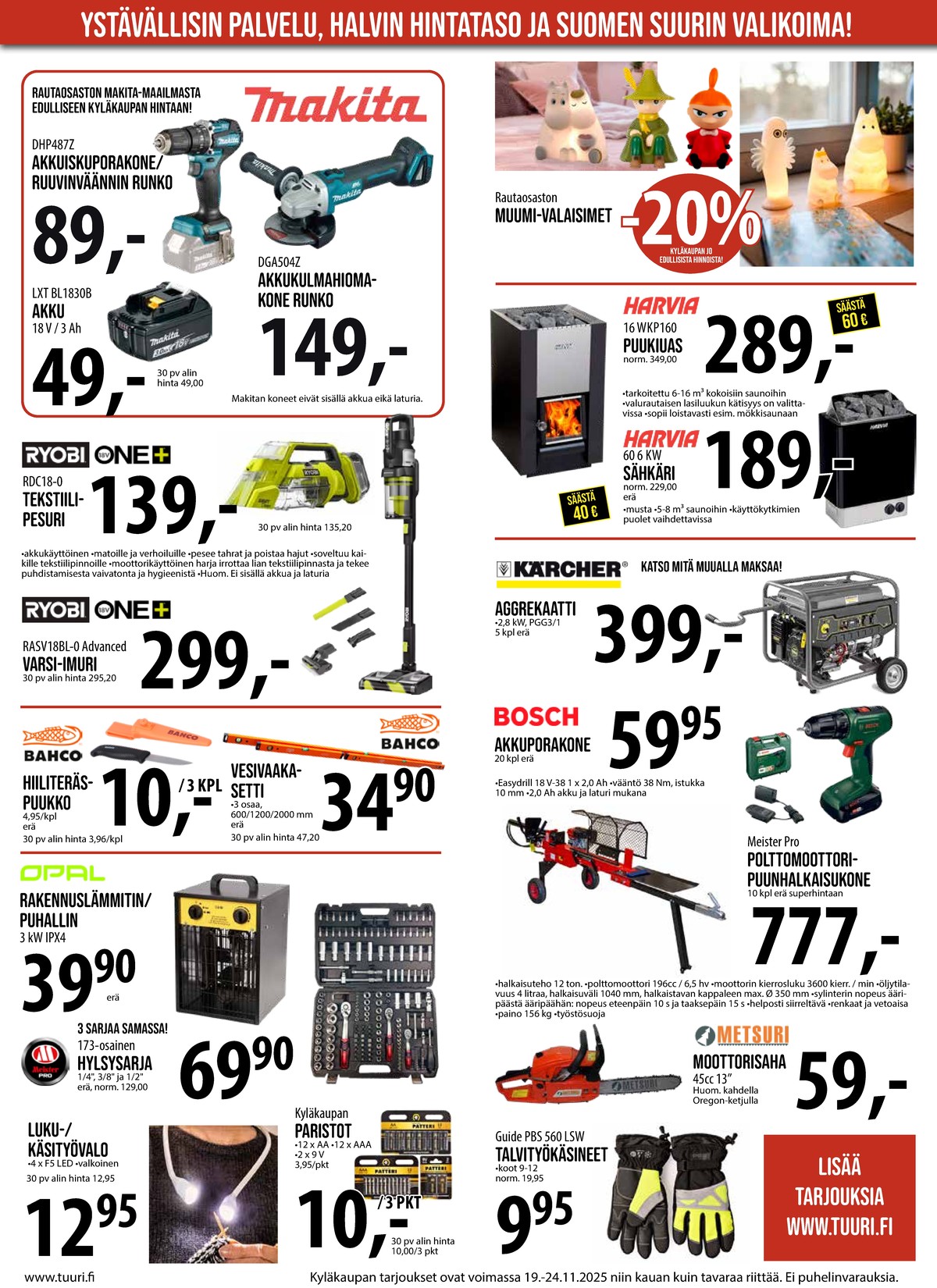 Katso ketjun Keskinen tarjouslehti viikolta 47 sivustolla Viikkotarjoukset.fi. Löydät monia hyviä tarjouksia erilaisista tuotteista. Lue tarjouslehti täältä! Sivu 9