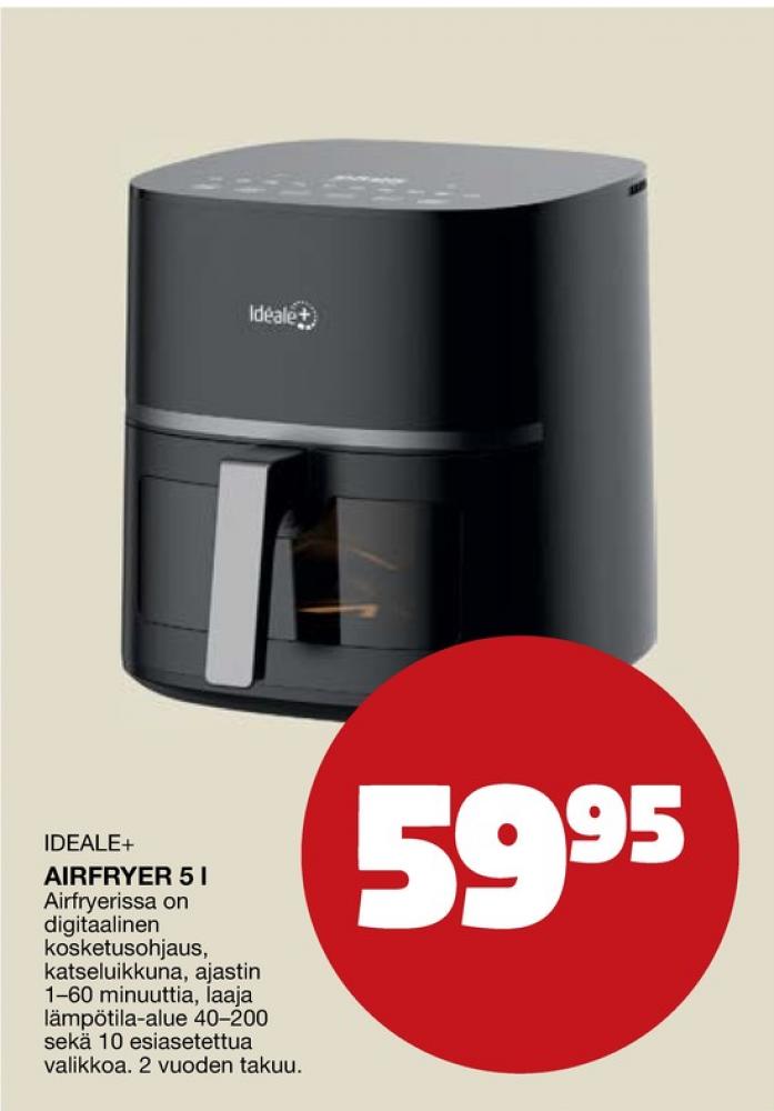Tarjoukset ja hintavertailu haulla Ideale, , Airfryer 0.000 kpl 1 kappale €59.95