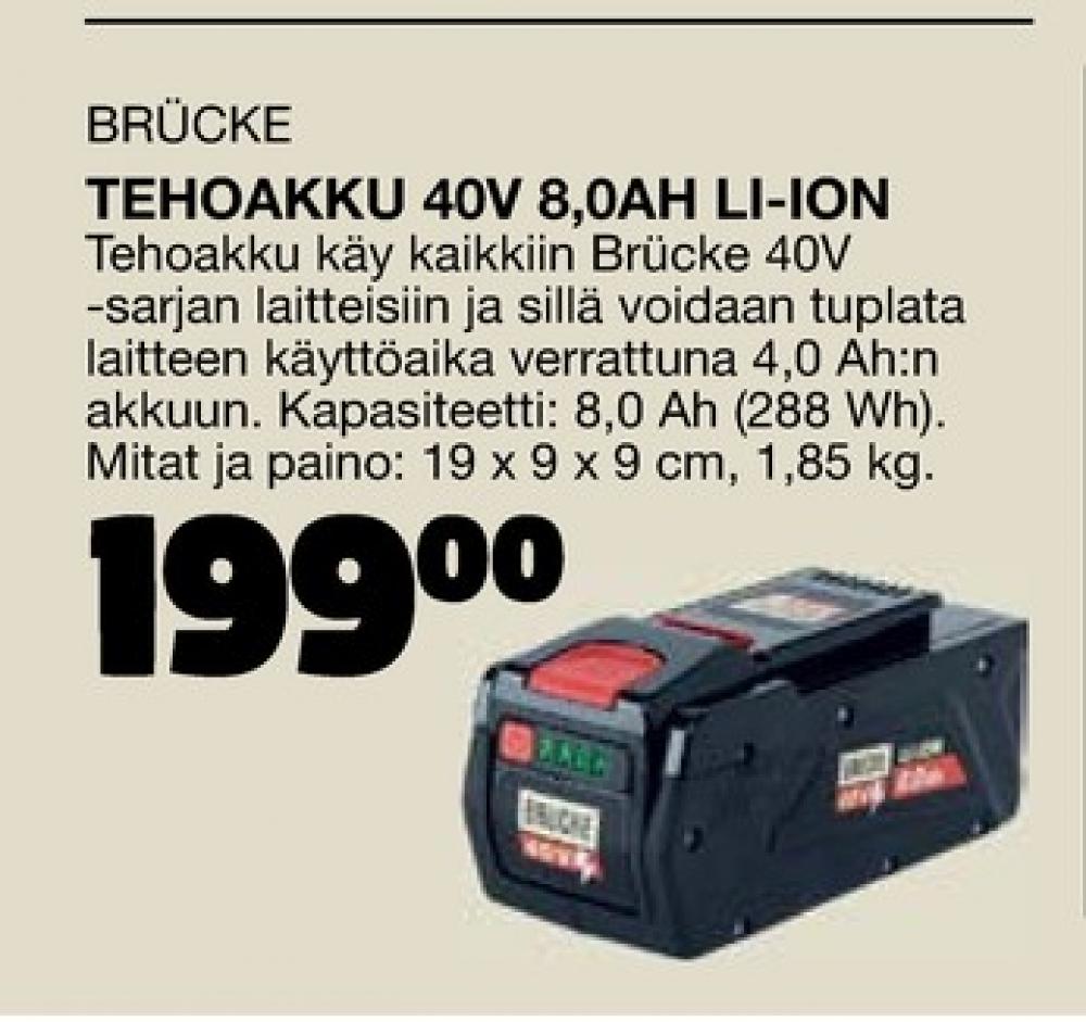 Tarjoukset ja hintavertailu haulla Brücke, , Akut 0.000 kpl 1 kappale €199.00