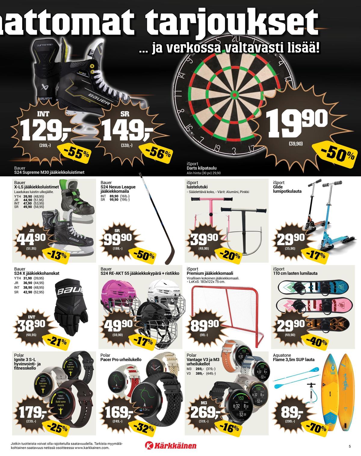 Katso ketjun Kärkkäinen tarjouslehti viikolta 48 sivustolla Viikkotarjoukset.fi. Löydät monia hyviä tarjouksia erilaisista tuotteista. Lue tarjouslehti täältä! Sivu 5
