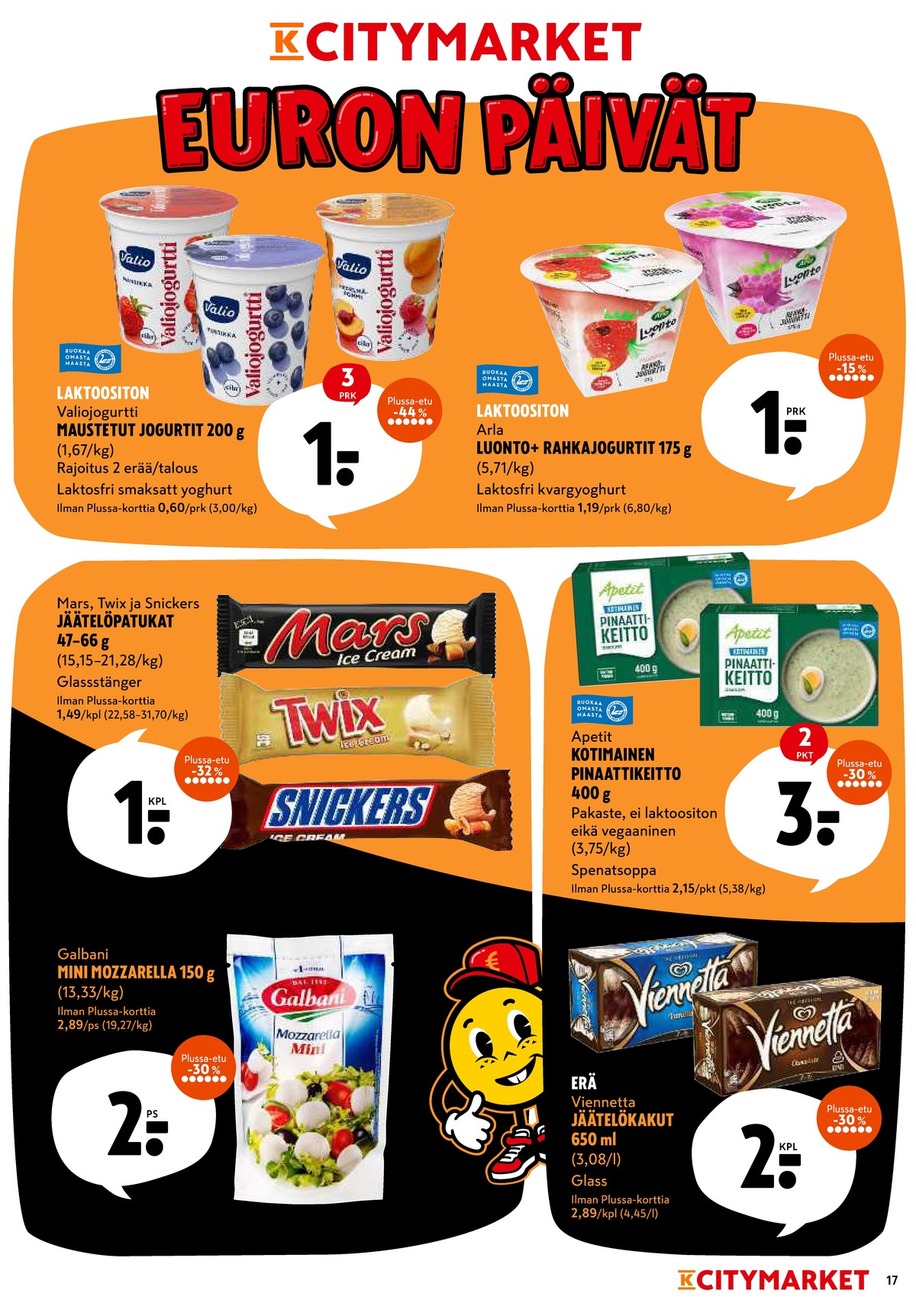Katso ketjun K-Citymarket tarjouslehti viikolta 48 sivustolla Viikkotarjoukset.fi. Löydät monia hyviä tarjouksia erilaisista tuotteista. Lue tarjouslehti täältä! Sivu 17