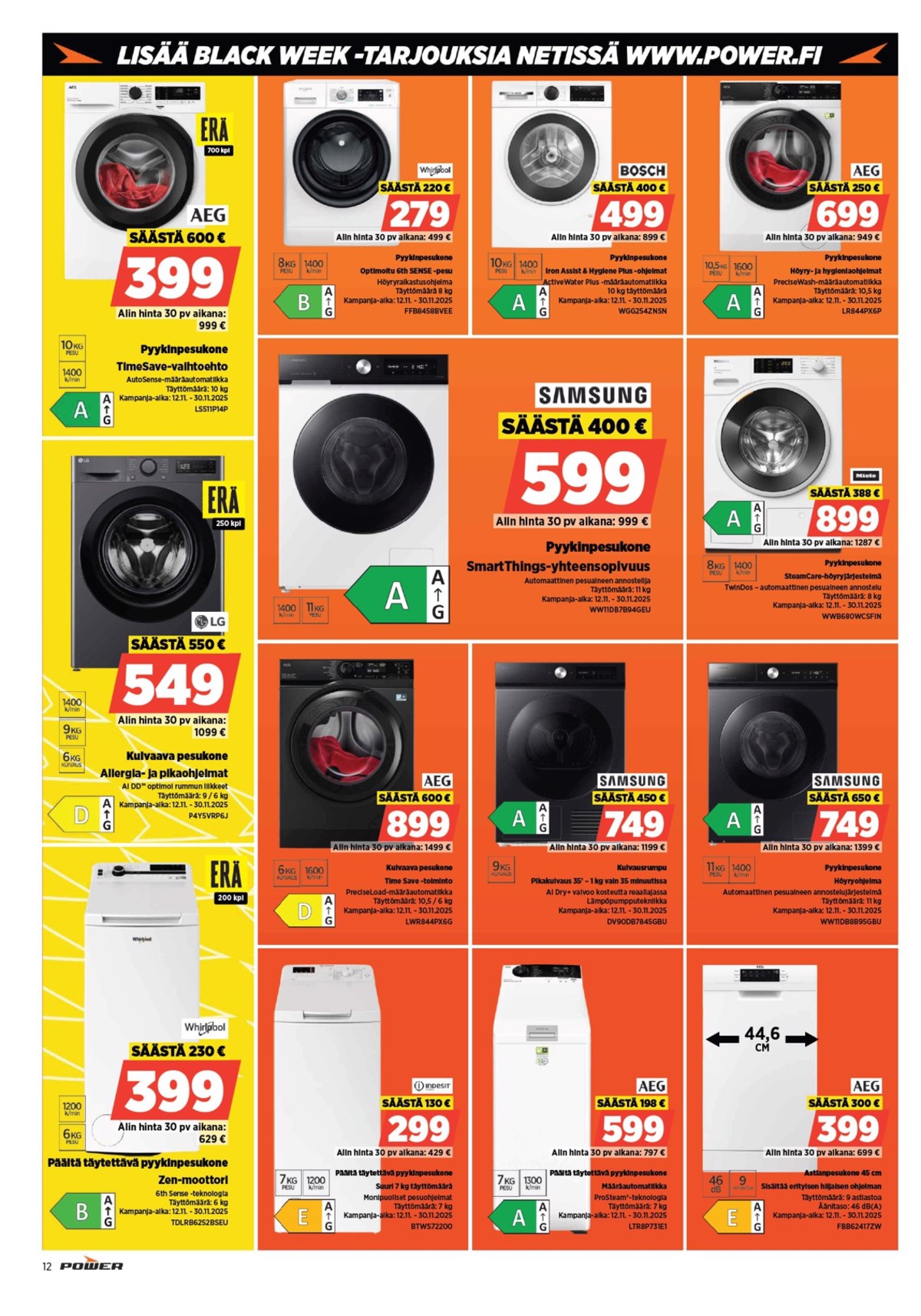 Katso ketjun Power tarjouslehti viikolta 48 sivustolla Viikkotarjoukset.fi. Löydät monia hyviä tarjouksia erilaisista tuotteista. Lue tarjouslehti täältä! Sivu 13
