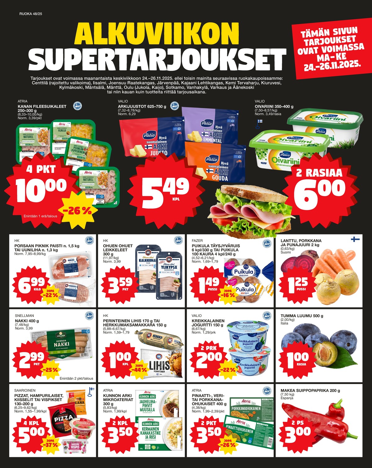 Katso ketjun Tokmanni tarjouslehti viikolta 48 sivustolla Viikkotarjoukset.fi. Löydät monia hyviä tarjouksia erilaisista tuotteista. Lue tarjouslehti täältä! Sivu 1