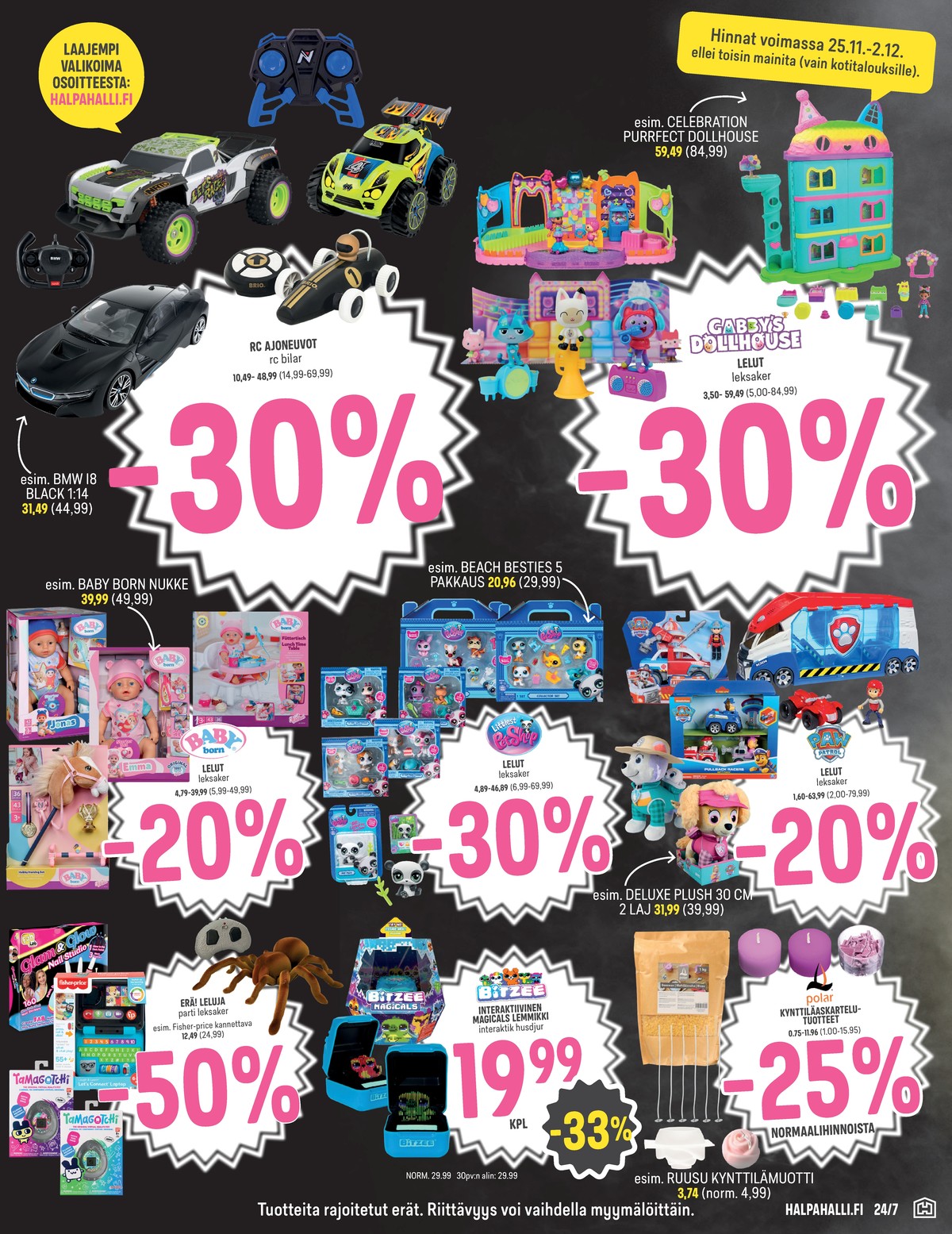Katso ketjun Halpa Halli tarjouslehti viikolta 48 sivustolla Viikkotarjoukset.fi. Löydät monia hyviä tarjouksia erilaisista tuotteista. Lue tarjouslehti täältä! Sivu 13