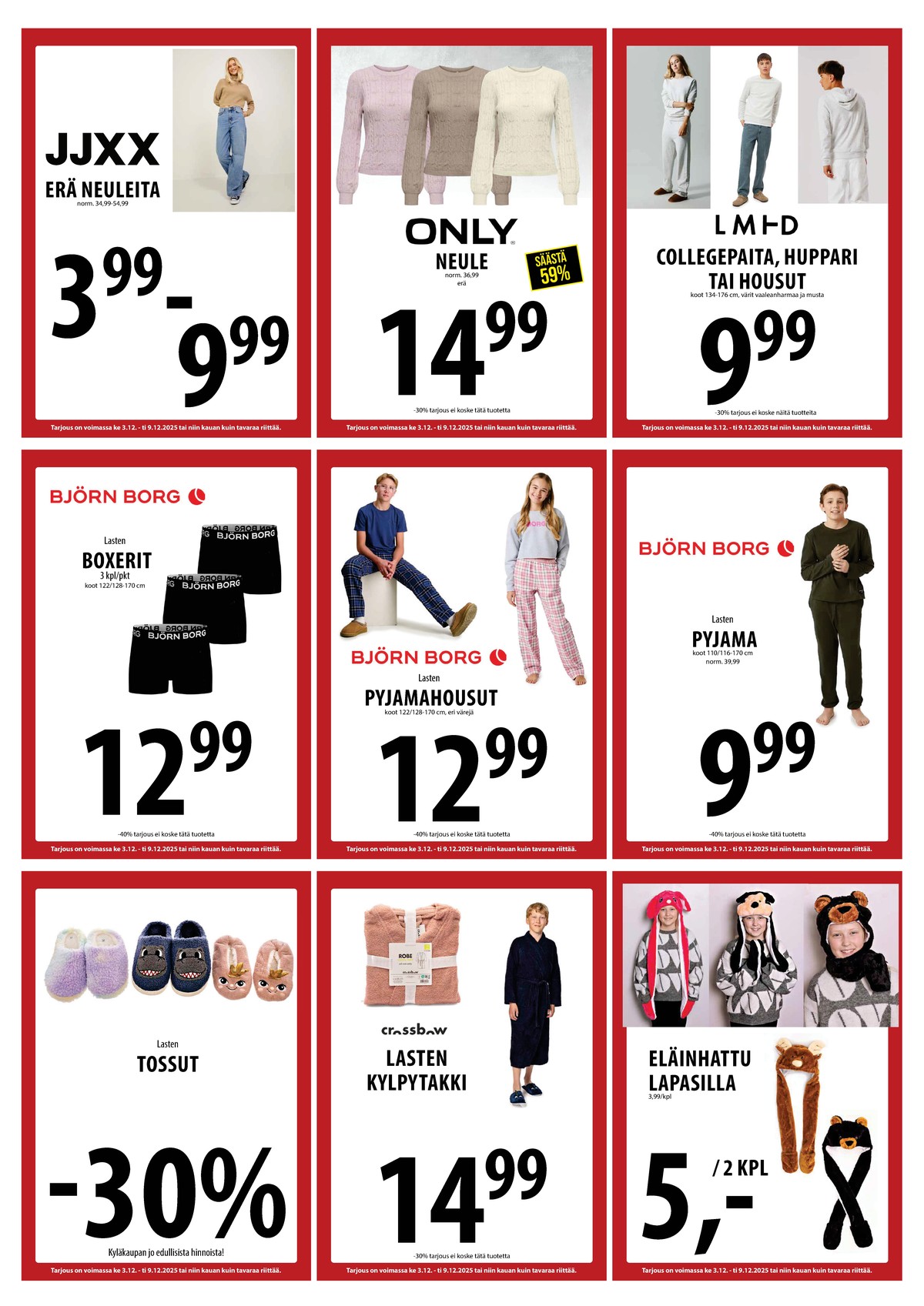 Katso ketjun Keskinen tarjouslehti viikolta 49 sivustolla Viikkotarjoukset.fi. Löydät monia hyviä tarjouksia erilaisista tuotteista. Lue tarjouslehti täältä! Sivu 27