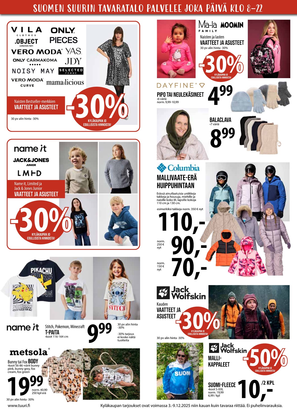 Katso ketjun Keskinen tarjouslehti viikolta 49 sivustolla Viikkotarjoukset.fi. Löydät monia hyviä tarjouksia erilaisista tuotteista. Lue tarjouslehti täältä! Sivu 7