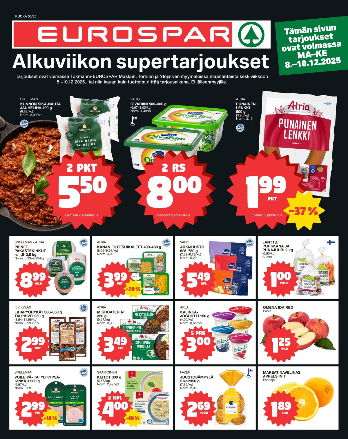 Katso ketjun Tokmanni tarjouslehti viikolta 50 sivustolla Viikkotarjoukset.fi. Löydät monia hyviä tarjouksia erilaisista tuotteista, esimerkiksi voileipäkinku snellman tai valmisruoat atria. Lue tarjouslehti täältä! Sivu 1