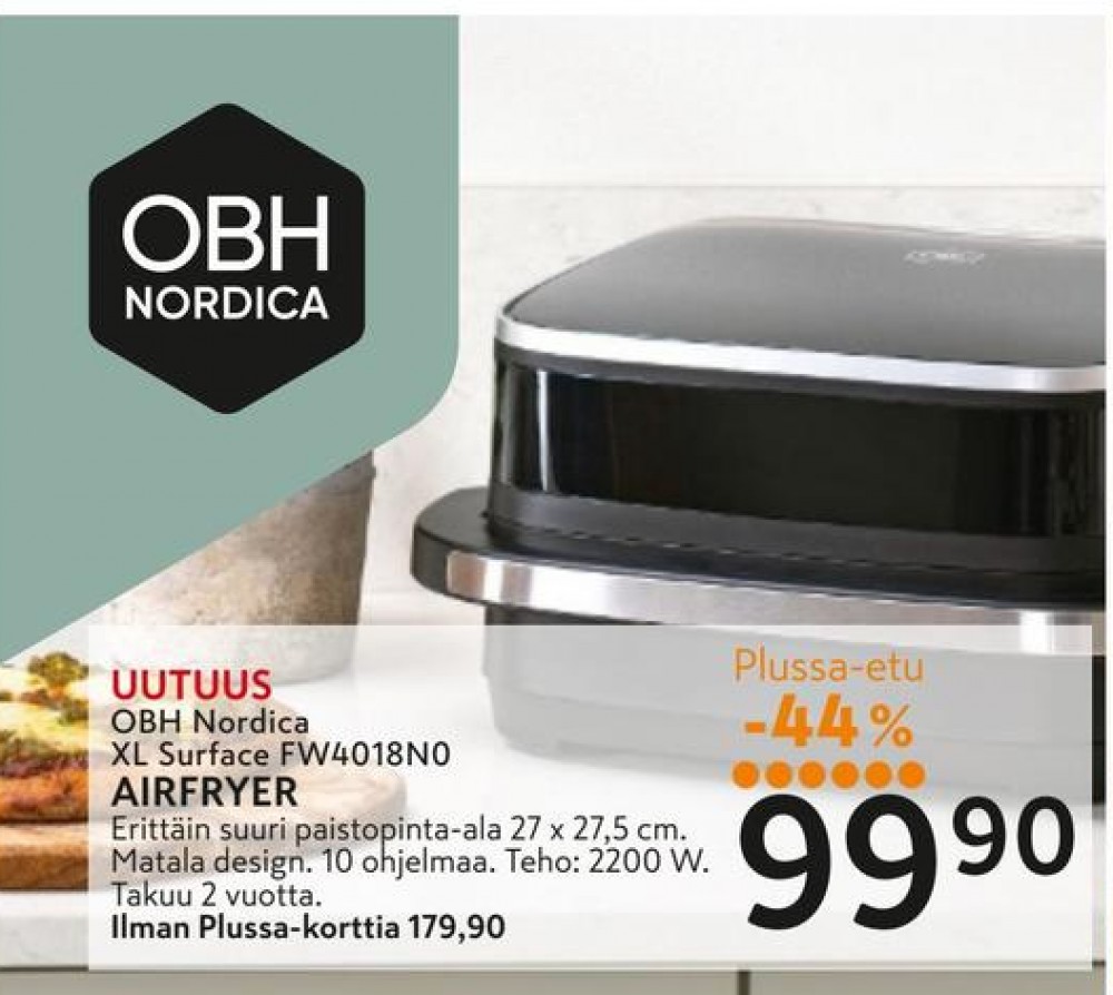 Tarjoukset ja hintavertailu haulla OBH Nordica, , Airfryer 0.000 kpl 1 kappale €99.90