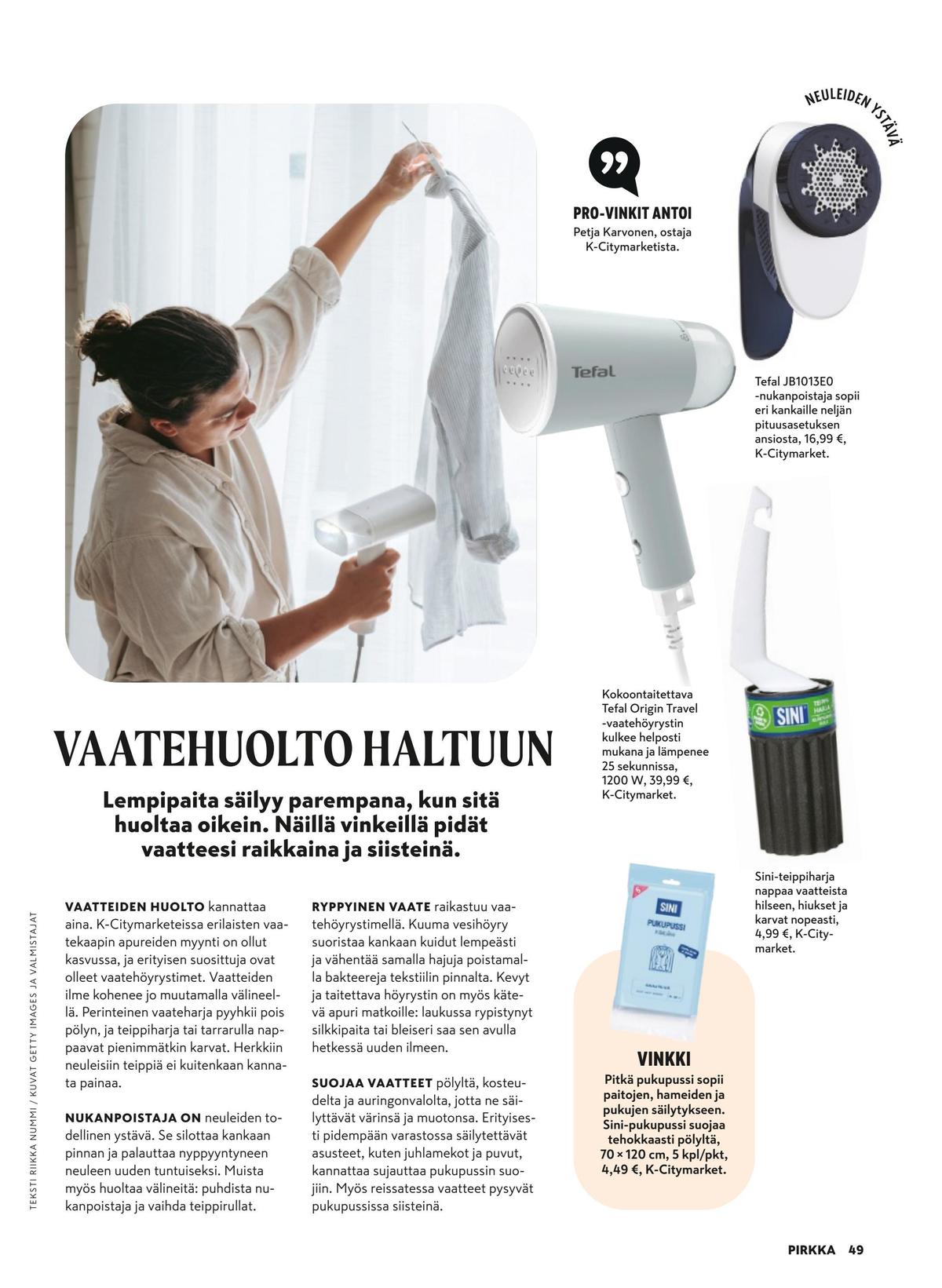 Katso ketjun Pirkka tarjouslehti viikolta 51 sivustolla Viikkotarjoukset.fi. Löydät monia hyviä tarjouksia erilaisista tuotteista. Lue tarjouslehti täältä! Sivu 49