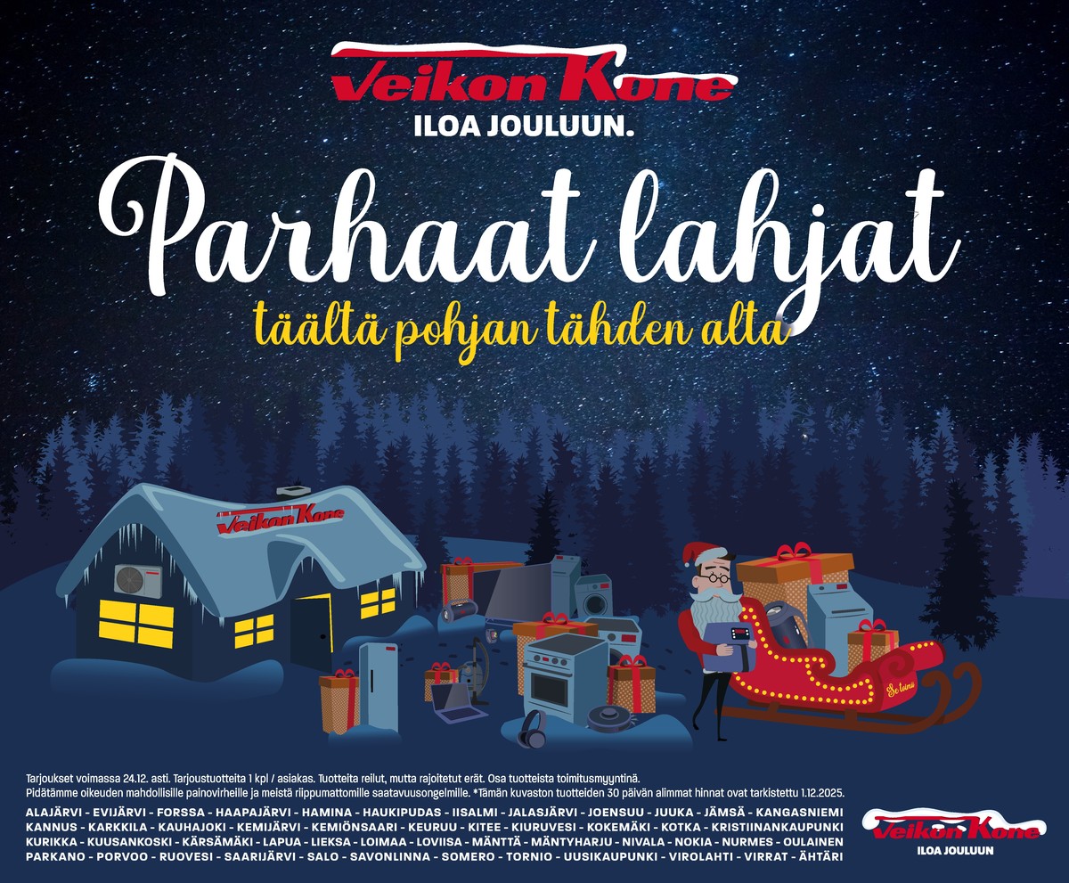 Katso ketjun Veikon Kone tarjouslehti viikolta 51 sivustolla Viikkotarjoukset.fi. Löydät monia hyviä tarjouksia erilaisista tuotteista. Lue tarjouslehti täältä! Sivu 1