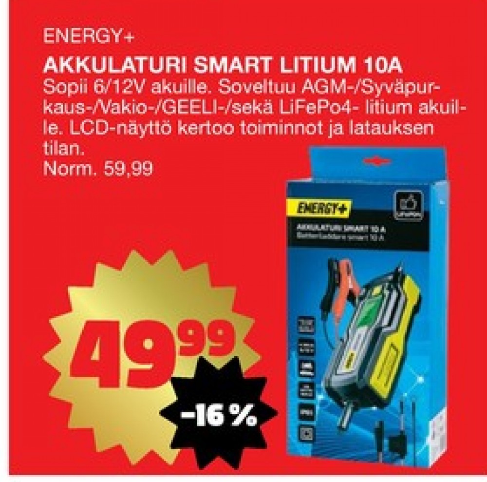 Tarjoukset ja hintavertailu haulla Energy plus, , Akkulaturit 0.000 kpl 1 kappale €49.99