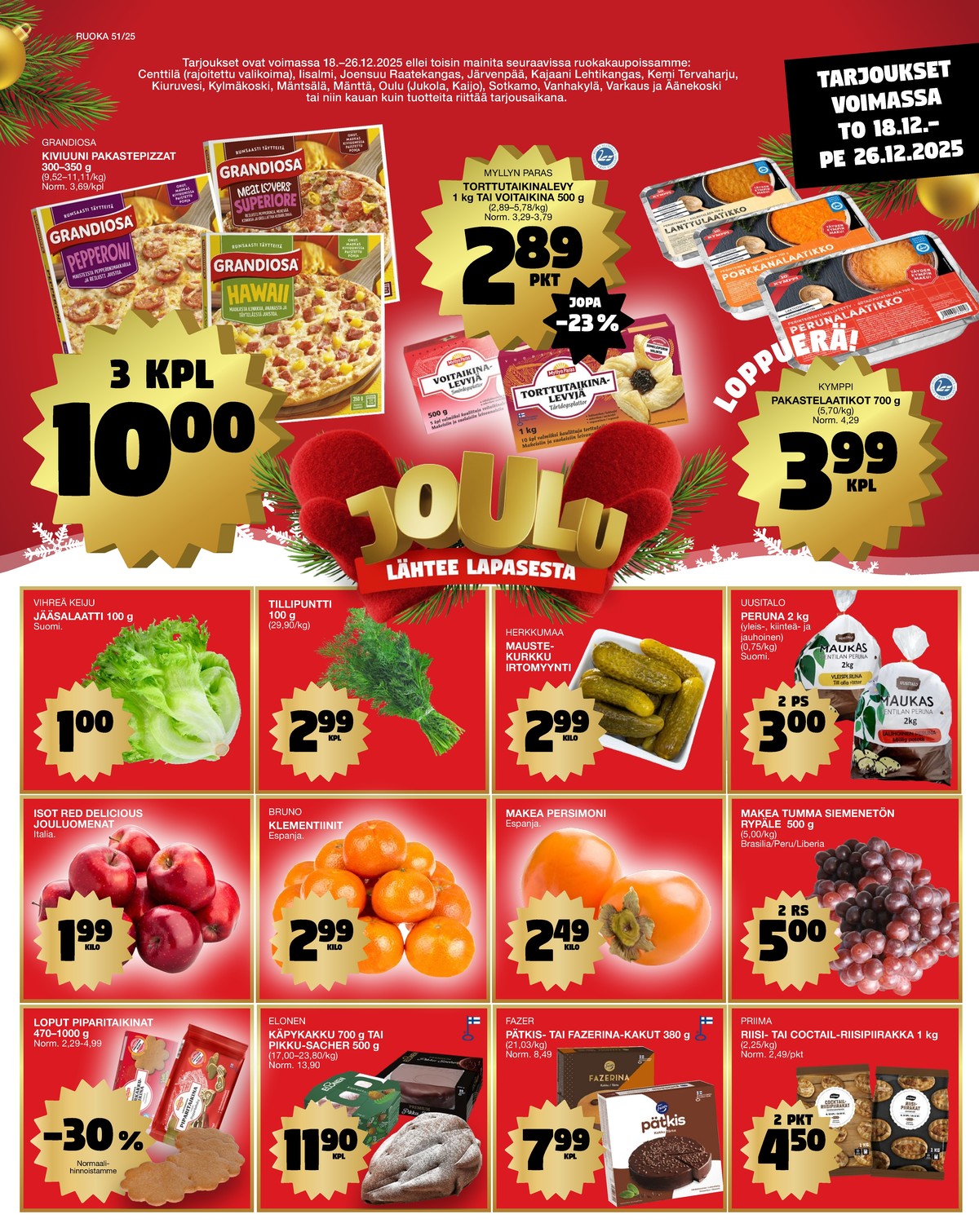 Katso ketjun Tokmanni tarjouslehti viikolta 52 sivustolla Viikkotarjoukset.fi. Löydät monia hyviä tarjouksia erilaisista tuotteista, esimerkiksi laatikot kymppi 10 tai torttutaikinat myllyn paras. Lue tarjouslehti täältä! Sivu 8