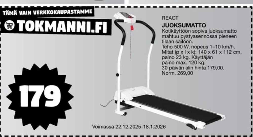 Tarjoukset ja hintavertailu haulla React, , Juoksumatot 0.000 kpl 1 kappale €179.00