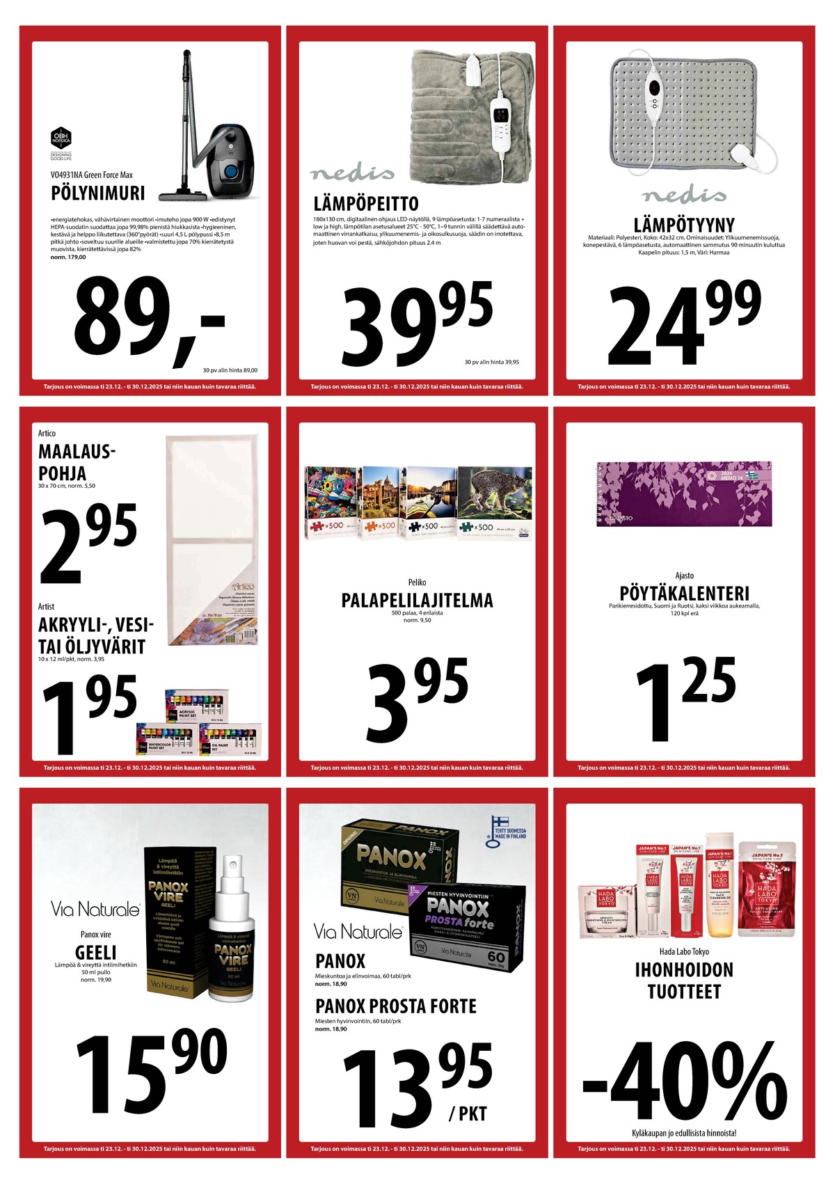 Katso ketjun Keskinen tarjouslehti viikolta 52 sivustolla Viikkotarjoukset.fi. Löydät monia hyviä tarjouksia erilaisista tuotteista. Lue tarjouslehti täältä! Sivu 15