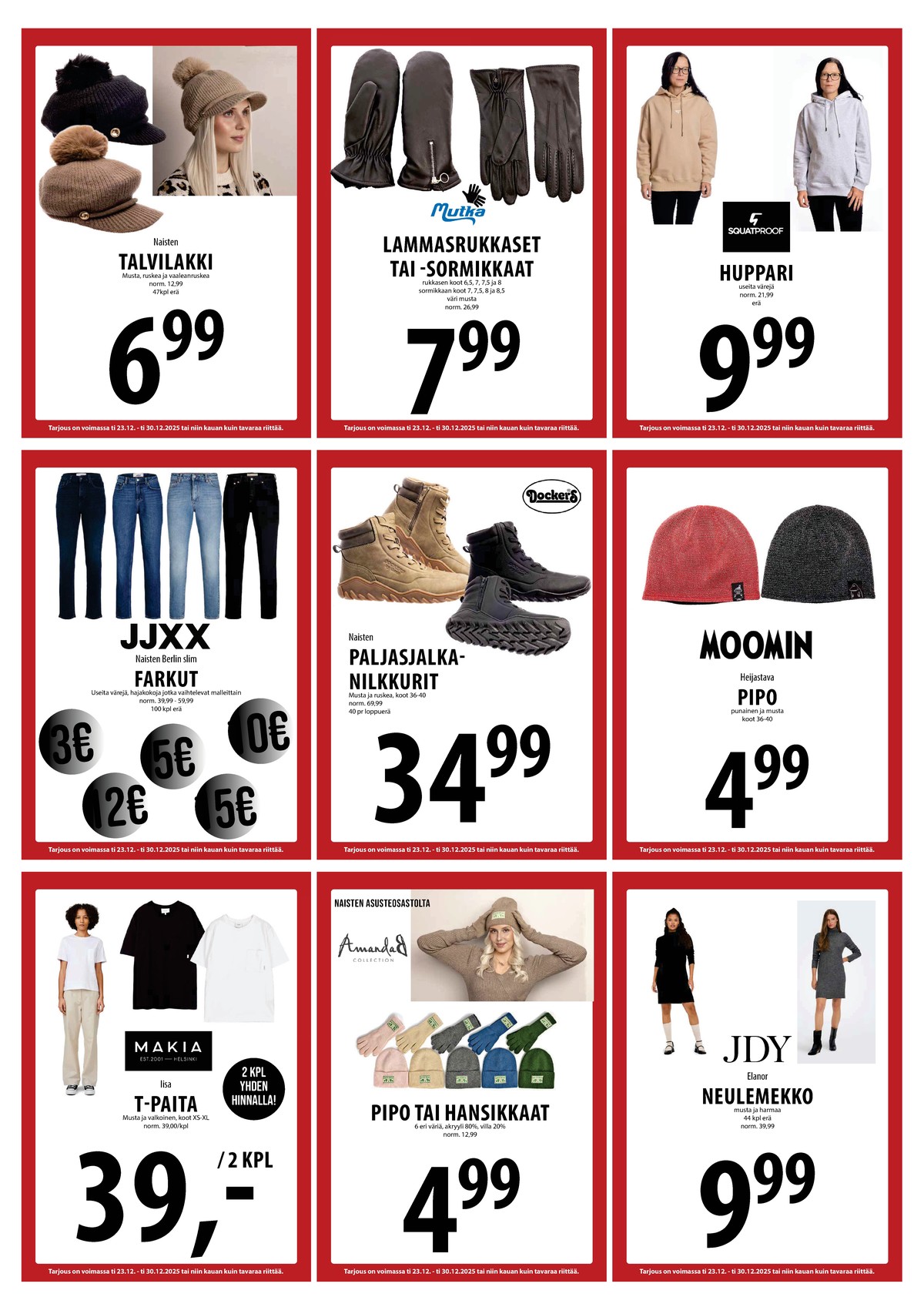 Katso ketjun Keskinen tarjouslehti viikolta 52 sivustolla Viikkotarjoukset.fi. Löydät monia hyviä tarjouksia erilaisista tuotteista. Lue tarjouslehti täältä! Sivu 18