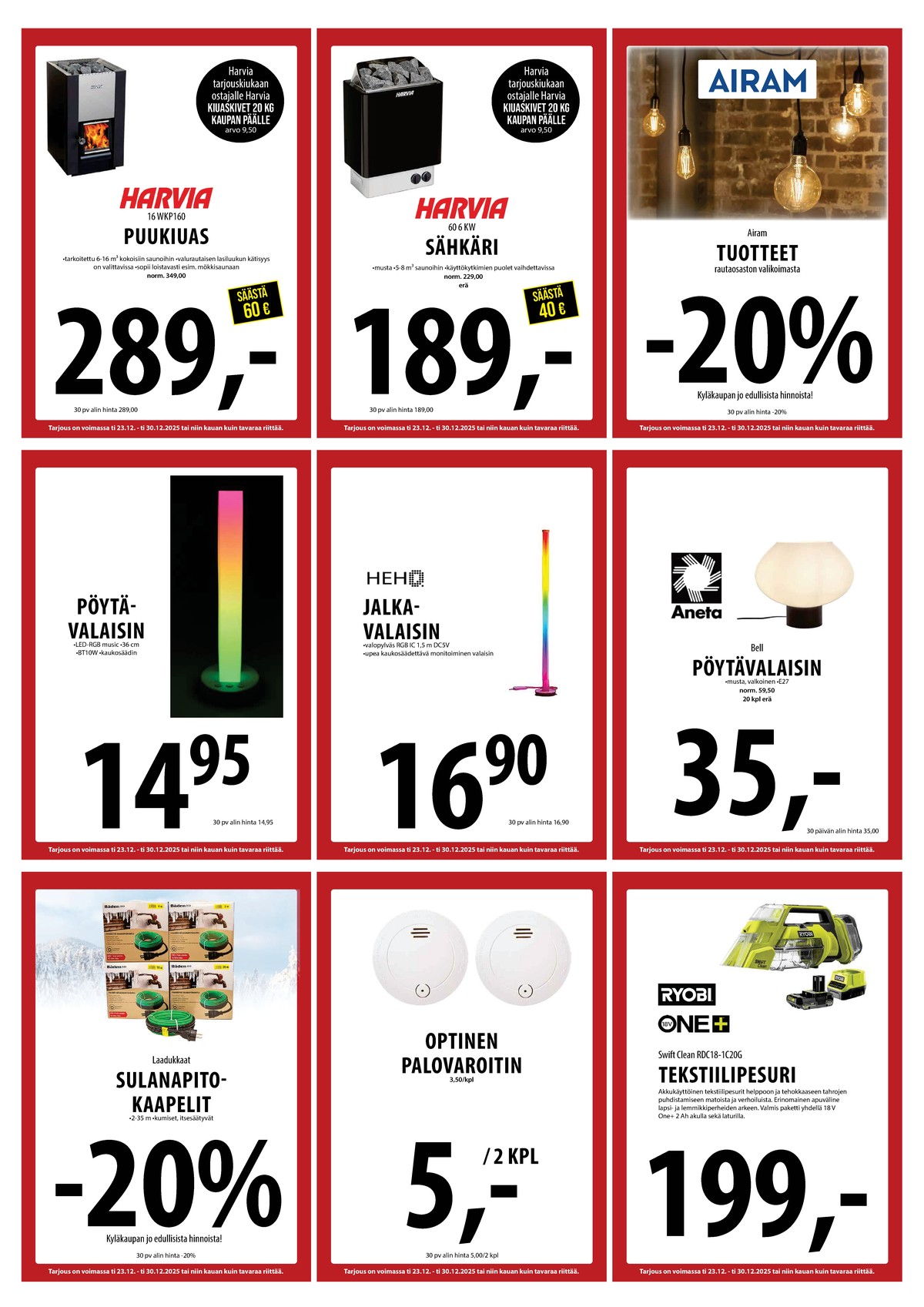 Katso ketjun Keskinen tarjouslehti viikolta 52 sivustolla Viikkotarjoukset.fi. Löydät monia hyviä tarjouksia erilaisista tuotteista. Lue tarjouslehti täältä! Sivu 22