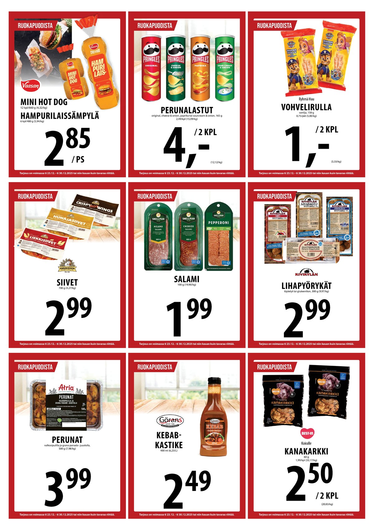 Katso ketjun Keskinen tarjouslehti viikolta 52 sivustolla Viikkotarjoukset.fi. Löydät monia hyviä tarjouksia erilaisista tuotteista. Lue tarjouslehti täältä! Sivu 8