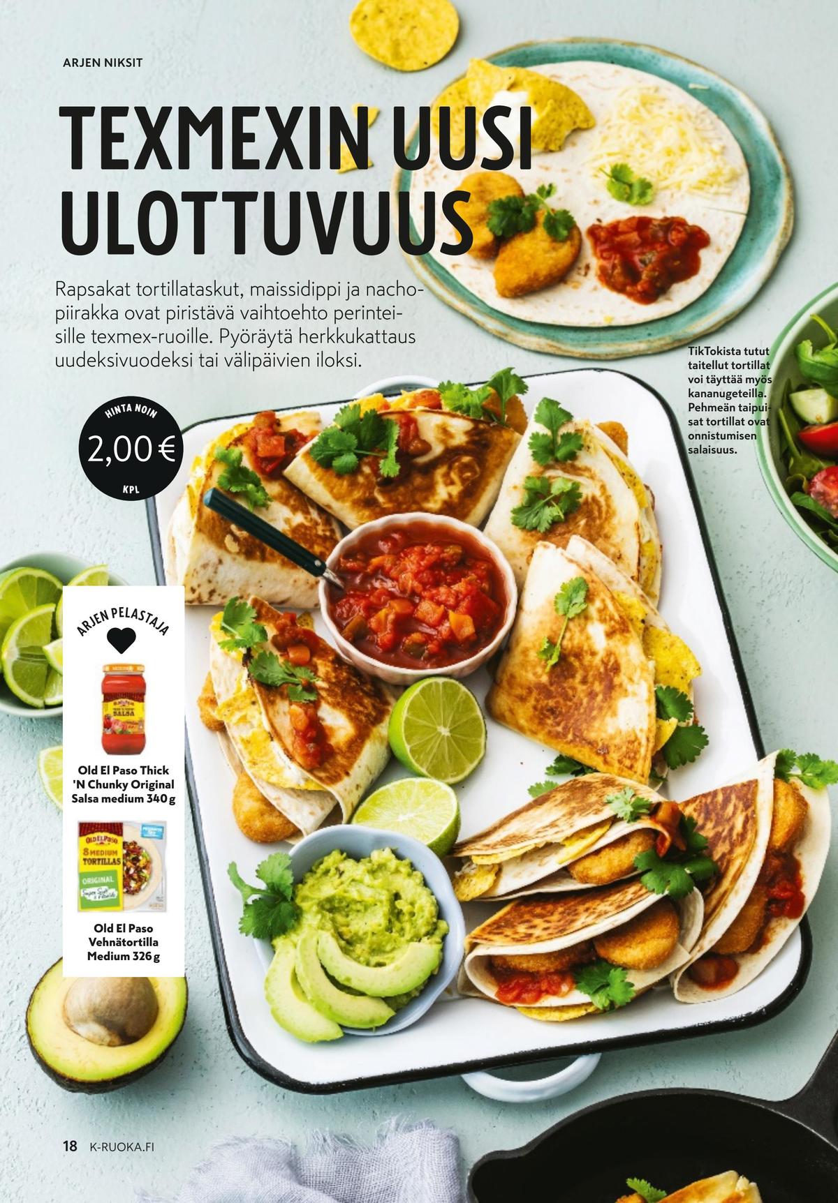 Katso ketjun K-Ruoka tarjouslehti viikolta 1 sivustolla Viikkotarjoukset.fi. Löydät monia hyviä tarjouksia erilaisista tuotteista. Lue tarjouslehti täältä! Sivu 18