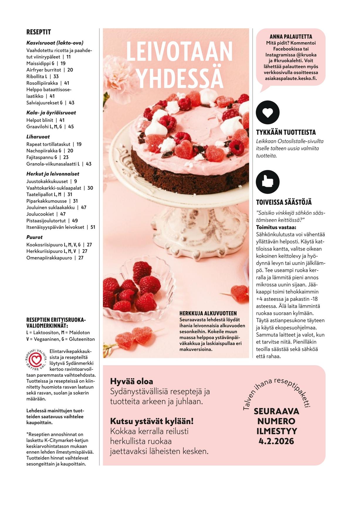 Katso ketjun K-Ruoka tarjouslehti viikolta 1 sivustolla Viikkotarjoukset.fi. Löydät monia hyviä tarjouksia erilaisista tuotteista. Lue tarjouslehti täältä! Sivu 56