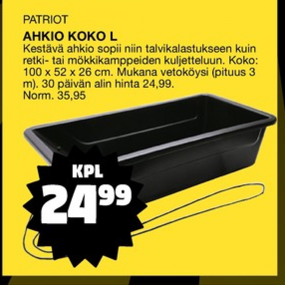 Tarjoukset ja hintavertailu haulla Patriot, , Ahkiot 0.000 kpl 1 kappale €24.99