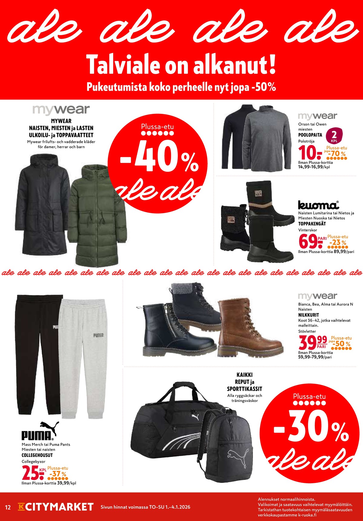 Katso ketjun K-Citymarket tarjouslehti viikolta 1 sivustolla Viikkotarjoukset.fi. Löydät monia hyviä tarjouksia erilaisista tuotteista. Lue tarjouslehti täältä! Sivu 12