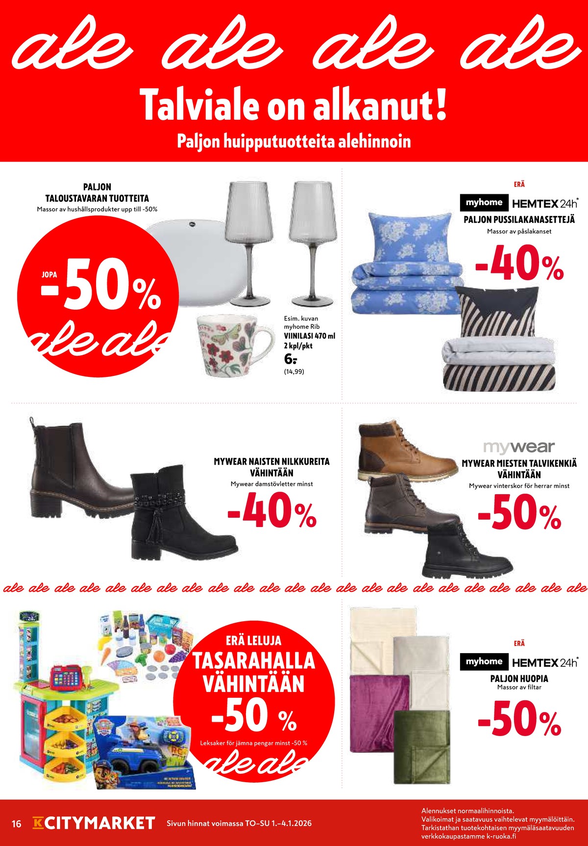 Katso ketjun K-Citymarket tarjouslehti viikolta 1 sivustolla Viikkotarjoukset.fi. Löydät monia hyviä tarjouksia erilaisista tuotteista. Lue tarjouslehti täältä! Sivu 16