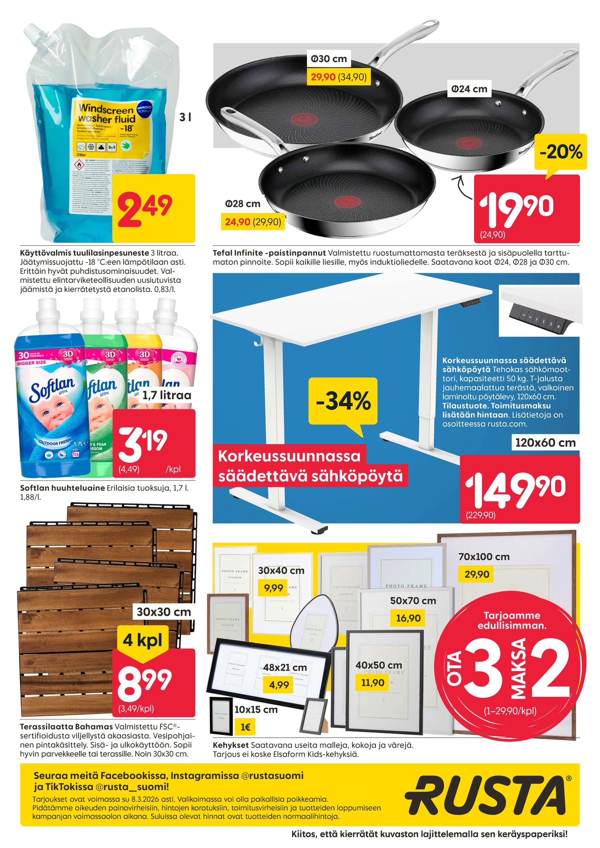 Katso ketjun Rusta tarjouslehti viikolta 10 sivustolla Viikkotarjoukset.fi. Löydät monia hyviä tarjouksia erilaisista tuotteista, esimerkiksi %product1% tai muista tuotteista. Lue tarjouslehti täältä! Sivu 20