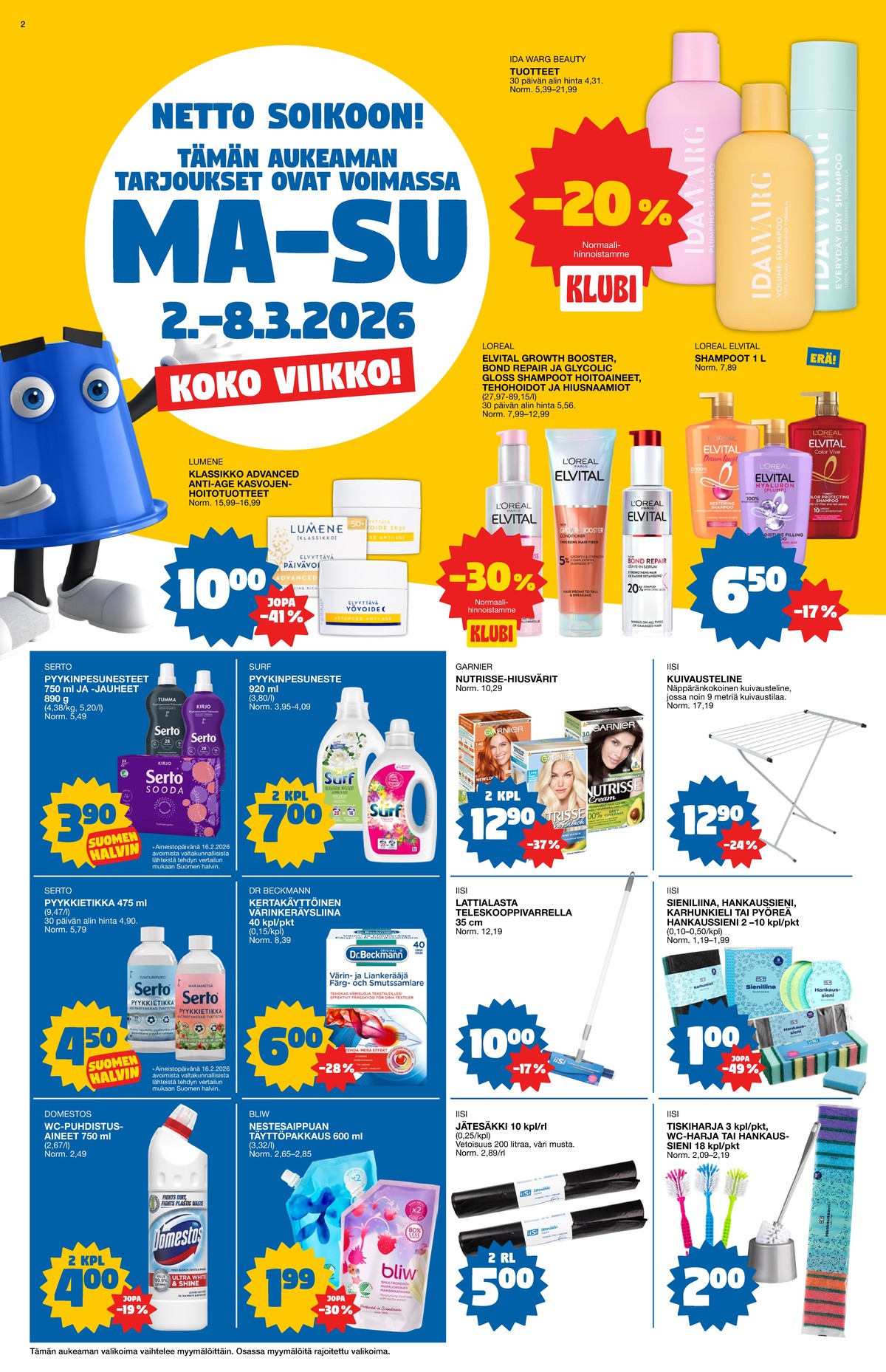Katso ketjun Tokmanni tarjouslehti viikolta 10 sivustolla Viikkotarjoukset.fi. Löydät monia hyviä tarjouksia erilaisista tuotteista. Lue tarjouslehti täältä! Sivu 2